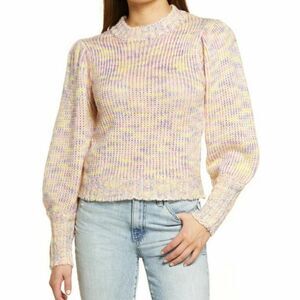 M-88 All in Favor Nordstrom Pastel Marled Knit Pullover Sweater Pink Multi sz S
